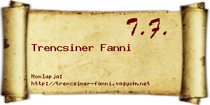 Trencsiner Fanni névjegykártya